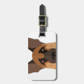 Cartoon German Shepherd Head Bagagelabel (Voorkant verticaal)