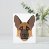 Cartoon German Shepherd Head Briefkaart (Staand voorkant)