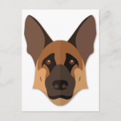 Cartoon German Shepherd Head Briefkaart (Voorkant)