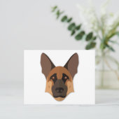 Cartoon German Shepherd Head Briefkaart (Staand voorkant)