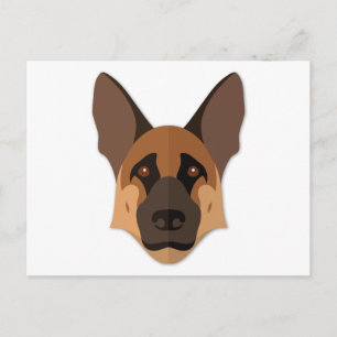 Cartoon German Shepherd Head Briefkaart