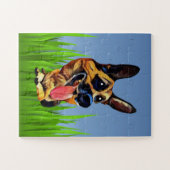 Cartoon German Shepherd Kinder Puzzle Legpuzzel (Horizontaal)