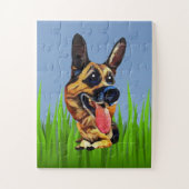 Cartoon German Shepherd Kinder Puzzle Legpuzzel (Verticaal)