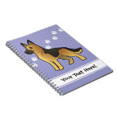 Cartoon German Shepherd Notitieboek (Rechterzijde)