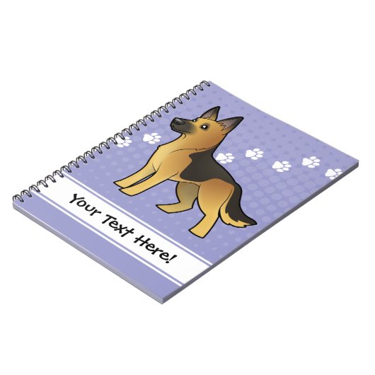 Cartoon German Shepherd Notitieboek (Linkerzijde)