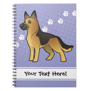 Cartoon German Shepherd Notitieboek