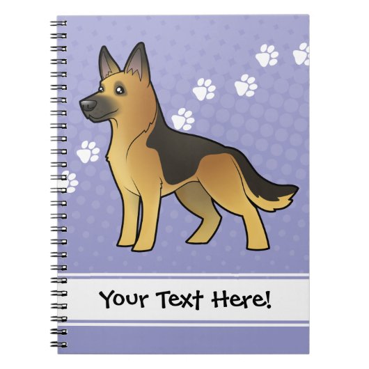 Cartoon German Shepherd Notitieboek (Voorkant)