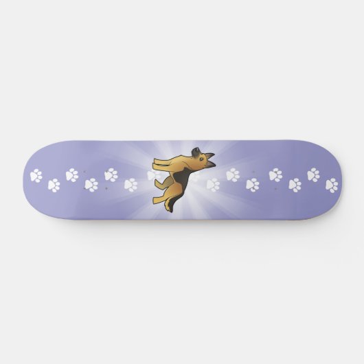Cartoon German Shepherd Persoonlijk Skateboard (Horizontaal)