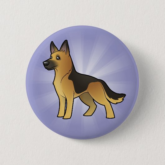 Cartoon German Shepherd Ronde Button 5,7 Cm (Voorkant)