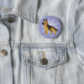 Cartoon German Shepherd Ronde Button 5,7 Cm (In situ)