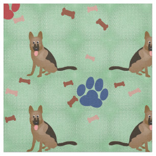 Cartoon German Shepherd Stof