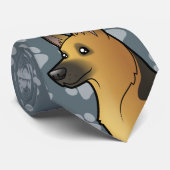 Cartoon German Shepherd Stropdas (Opgerold)