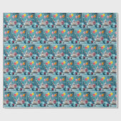 Cartoon Germs Celebrating a Birthday Cadeaupapier (Vlak)