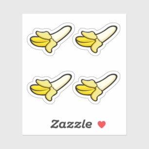 Cartoon Geschaafde Banaan Op Maat Gemaakte Vinyl S Sticker