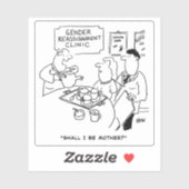 Cartoon geslachtsverandering. sticker (Vel)