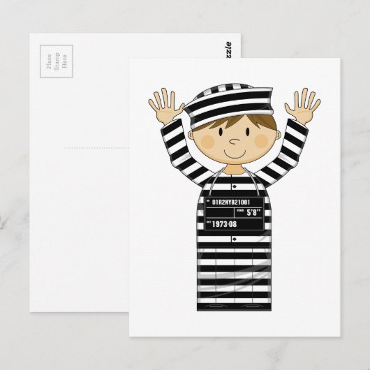 Cartoon gevangene briefkaart (Voorkant / Achterkant)