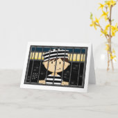 Cartoon gevangene in cel kaart (Gele Bloem)