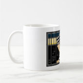 Cartoon gevangene in cel koffiemok (Links)