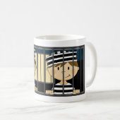Cartoon gevangenen in de cel koffiemok (Voorkant rechts)