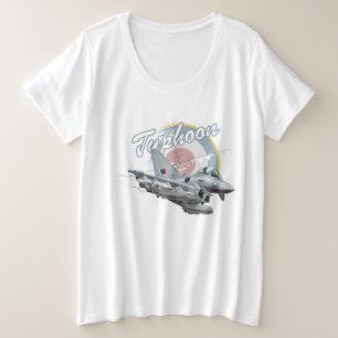 Cartoon gevechtsvliegtuig grote maat t-shirt