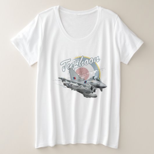 Cartoon gevechtsvliegtuig grote maat t-shirt (Design voorkant)