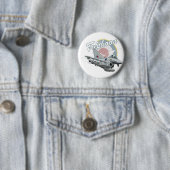 Cartoon gevechtsvliegtuig ronde button 5,7 cm (In situ)
