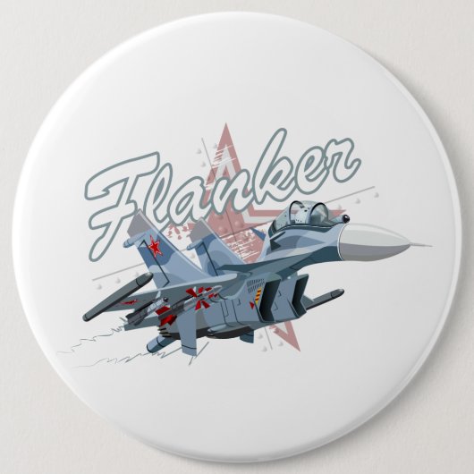 Cartoon gevechtsvliegtuig ronde button 6,0 cm (Voorkant)