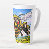 Cartoon gevleugeld insect scène latte mok (Rechterhoek)