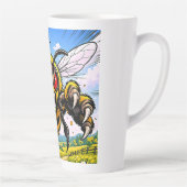 Cartoon gevleugeld insect scène latte mok (Rechts)
