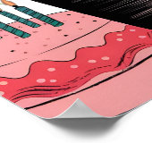 Cartoon gezicht grote ogen gelukkige verjaardag in poster (Hoek)