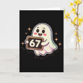 Cartoon Ghost 67 Meme  Kaart (Gele Bloem)