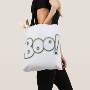 Cartoon Ghost BOO Lettering Halloween Eye Snoep Tote Bag