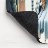 Cartoon Ghost eet een ijskegel Muismat (Hoek)