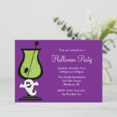 Cartoon Ghost Halloween Party Kaart (Staand voorkant)