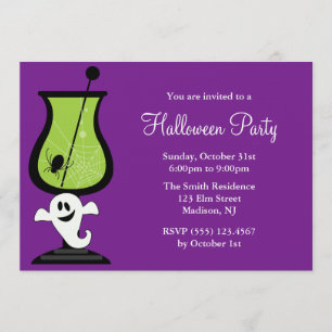 Cartoon Ghost Halloween Party Kaart