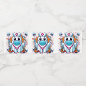 Cartoon Ghost Nurse met Spuiten: Vibrant Hallowe Waterfles Etiket (Enkel label)