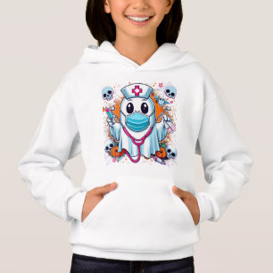Cartoon Ghost Nurse met Spuiten Vibrant Hallowee