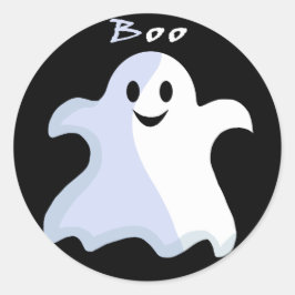 Cartoon Ghost Ronde Sticker