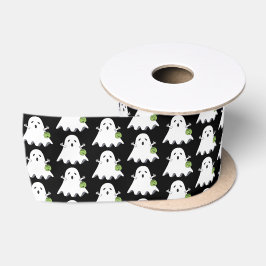 Cartoon Ghost Trick-or-Treer Black lint