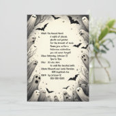 Cartoon Ghosts en Bats Halloween Kaart (Staand voorkant)