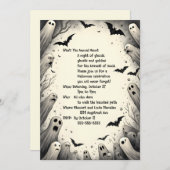 Cartoon Ghosts en Bats Halloween Kaart (Voorkant / Achterkant)