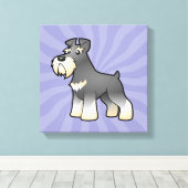 Cartoon Giant/Standard/Miniature Schnauzer Canvas Afdruk (Insitu (Houten vloer))