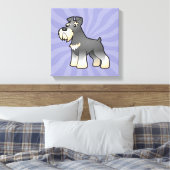 Cartoon Giant/Standard/Miniature Schnauzer Canvas Afdruk (Insitu (Slaapkamer))