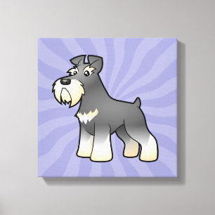 Cartoon Giant/Standard/Miniature Schnauzer Canvas Afdruk