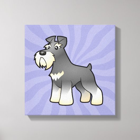 Cartoon Giant/Standard/Miniature Schnauzer Canvas Afdruk (Voorkant)