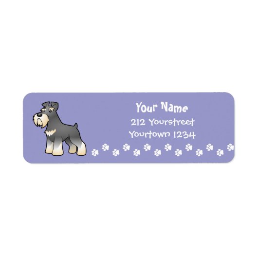 Cartoon Giant/Standard/Miniature Schnauzer Etiket (Voorkant)