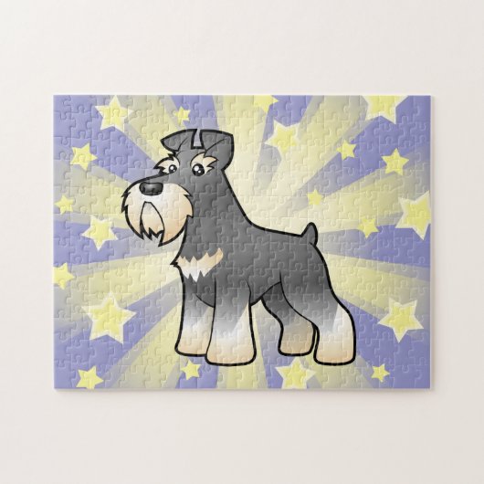 Cartoon Giant/Standard/Miniature Schnauzer Legpuzzel (Horizontaal)