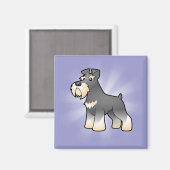 Cartoon Giant/Standard/Miniature Schnauzer Magneet (Voorkant / Achterkant)