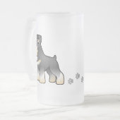 Cartoon Giant/Standard/Miniature Schnauzer Matglas Bierpul (Voorkant links)