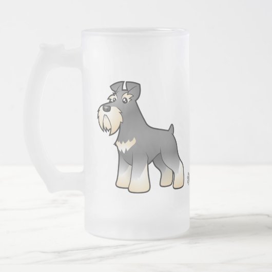 Cartoon Giant/Standard/Miniature Schnauzer Matglas Bierpul (Links)